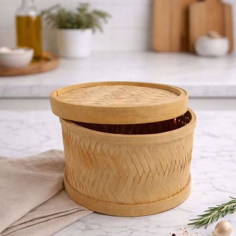 Bamboo Storage Box - Round — Shop online | Slow Livin — view 2